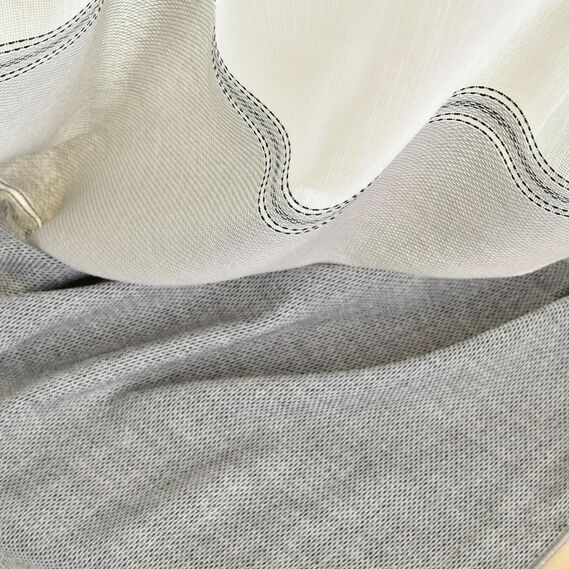 Тюль набивной рогожка Mathis V-109 сіра, фото 3 Тюль набивной рогожка Mathis V-109 сіра, фото 3