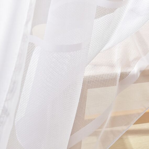 Тюль набивний рогожка Ayda V-100 біла, фото 2 Тюль набивний рогожка Ayda V-100 біла, фото 2