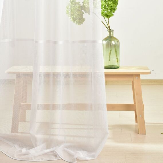 Тюль набивний рогожка Ayda V-100 біла, фото 4 Тюль набивний рогожка Ayda V-100 біла, фото 4