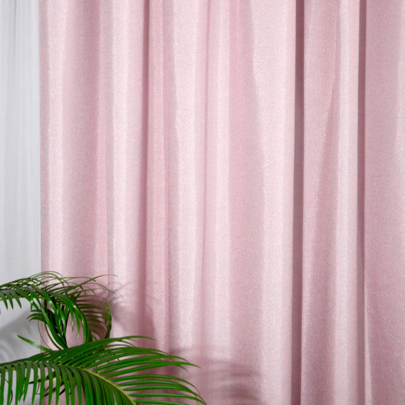 Тканина портьєрна рогожка з люрексом  V-М32 холодний рожевий, фото 1