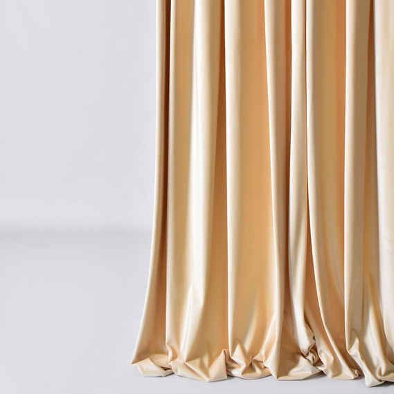 Тканина портьєрна однотонна Бархат, 295 см, 365 гр/м2, шторна тканина, тканина для штор, штори, портьєри, гардіни, тканина для гардин V-32 ваниль, фото 1