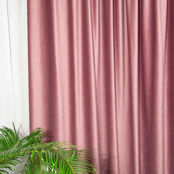 Тканина портьєрна однотонна Бархат, 295 см, 365 гр/м2, шторна тканина, тканина для штор, штори, портьєри, гардіни, тканина для гардин V-57 фрез, фото 1