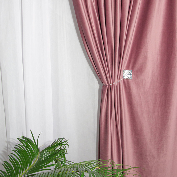 Тканина портьєрна однотонна Бархат, 295 см, 365 гр/м2, шторна тканина, тканина для штор, штори, портьєри, гардіни, тканина для гардин V-57 фрез, фото 3