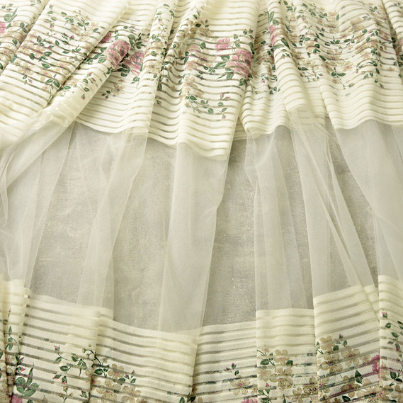 Тюль сетка набивной Арион полоса V-808 фрез, фото 1 Тюль сетка набивной Арион полоса V-808 фрез, фото 1