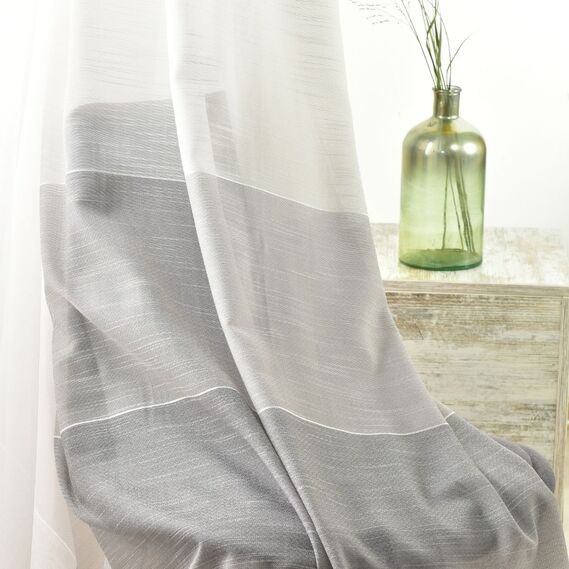 Тюль набивний рогожка Orest V-01 сіра, фото 4 Тюль набивний рогожка Orest V-01 сіра, фото 4