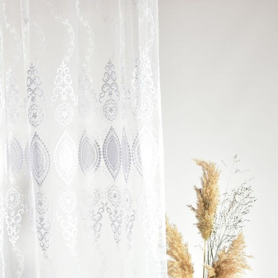 Тюль сетка с вышивкой Калипсо V-02 біла, фото 1 Тюль сетка с вышивкой Калипсо V-02 біла, фото 1