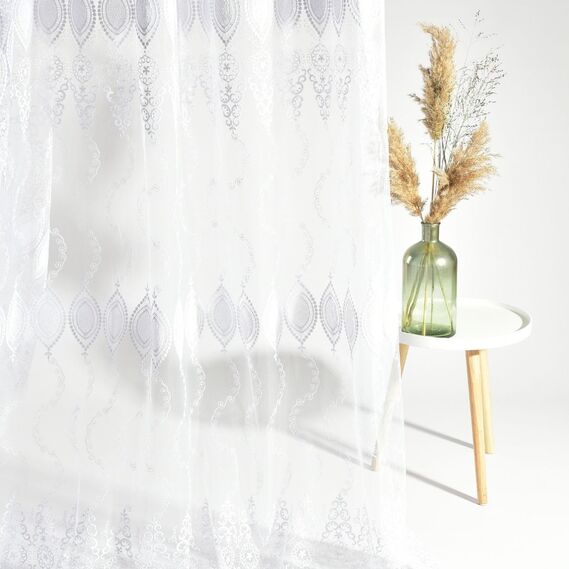 Тюль сетка с вышивкой Калипсо V-02 біла, фото 3 Тюль сетка с вышивкой Калипсо V-02 біла, фото 3
