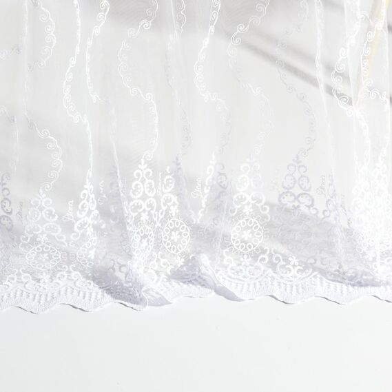 Тюль сетка с вышивкой Калипсо V-02 біла, фото 6 Тюль сетка с вышивкой Калипсо V-02 біла, фото 6