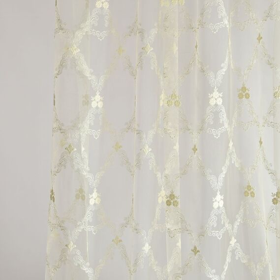 Тюль сітка з вишивкою Єсенія V-02 крем, фото 1 Тюль сітка з вишивкою Єсенія V-02 крем, фото 1
