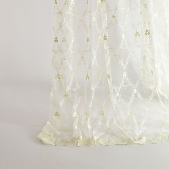 Тюль сітка з вишивкою Єсенія V-02 крем, фото 4 Тюль сітка з вишивкою Єсенія V-02 крем, фото 4