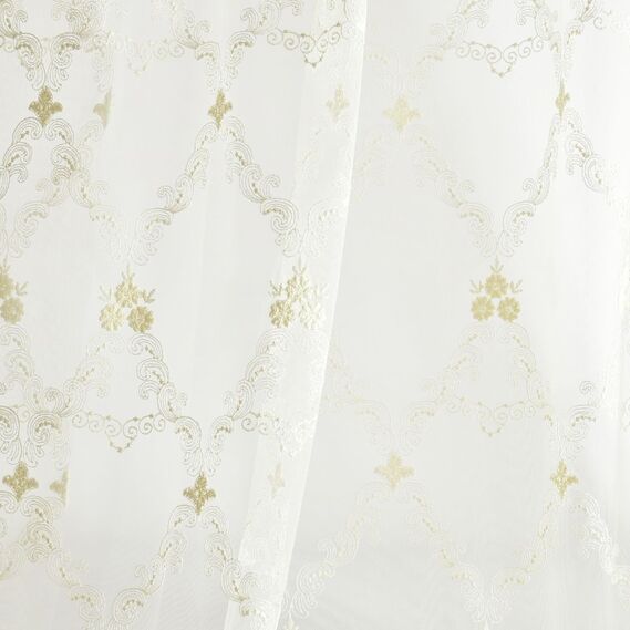 Тюль сітка з вишивкою Єсенія V-02 крем, фото 5 Тюль сітка з вишивкою Єсенія V-02 крем, фото 5