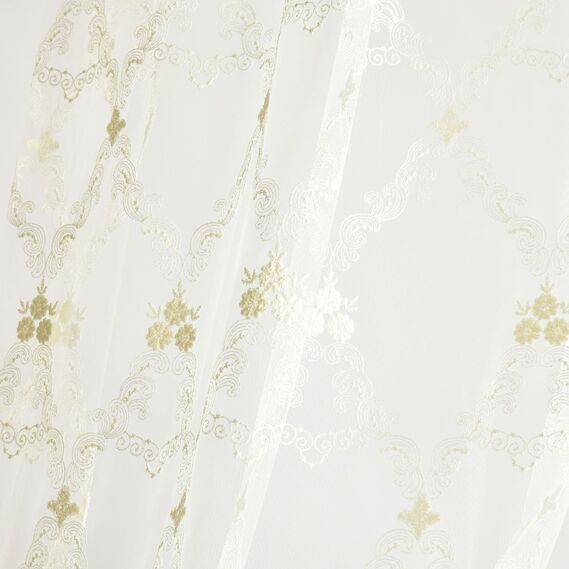 Тюль сітка з вишивкою Єсенія V-02 крем, фото 7 Тюль сітка з вишивкою Єсенія V-02 крем, фото 7