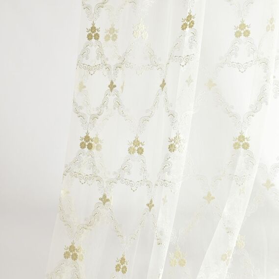 Тюль сітка з вишивкою Єсенія V-02 крем, фото 8 Тюль сітка з вишивкою Єсенія V-02 крем, фото 8