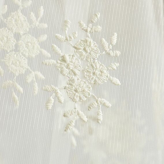 Тюль сетка с вышивкой Акация V-02 крем, фото 6 Тюль сетка с вышивкой Акация V-02 крем, фото 6