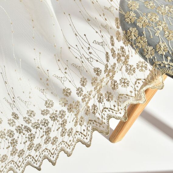 Тюль сетка с вышивкой Иванка V-07 візон, фото 4 Тюль сетка с вышивкой Иванка V-07 візон, фото 4