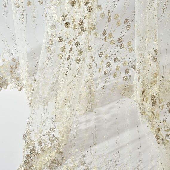 Тюль сітка з вишивкою Іванка V- tprk-vzn візон золото, фото 3 Тюль сітка з вишивкою Іванка V- tprk-vzn візон золото, фото 3