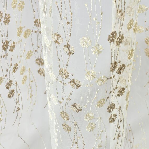 Тюль сітка з вишивкою Іванка V- tprk-vzn візон золото, фото 5 Тюль сітка з вишивкою Іванка V- tprk-vzn візон золото, фото 5