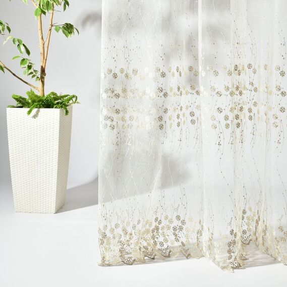 Тюль сітка з вишивкою Іванка V- tprk-vzn візон золото, фото 7 Тюль сітка з вишивкою Іванка V- tprk-vzn візон золото, фото 7