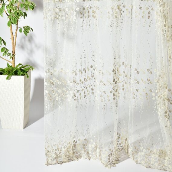 Тюль сітка з вишивкою Іванка V- tprk-vzn візон золото, фото 9 Тюль сітка з вишивкою Іванка V- tprk-vzn візон золото, фото 9