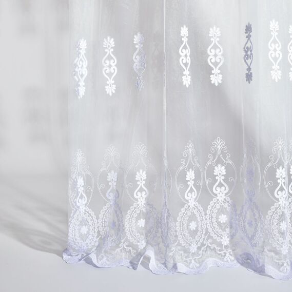 Тюль сетка с вышивкой Diva V-beyaz , фото 2 Тюль сетка с вышивкой Diva V-beyaz , фото 2