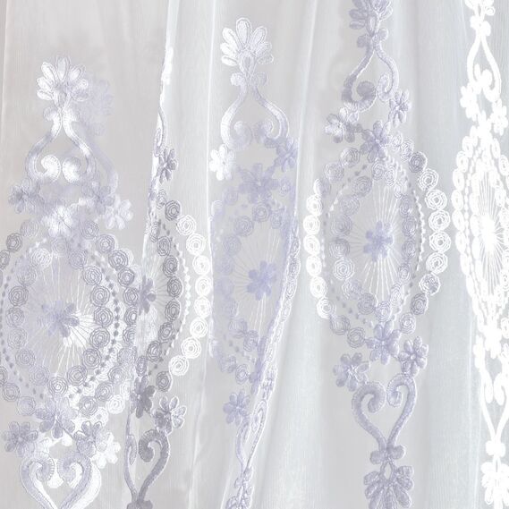 Тюль сетка с вышивкой Diva V-beyaz , фото 7 Тюль сетка с вышивкой Diva V-beyaz , фото 7