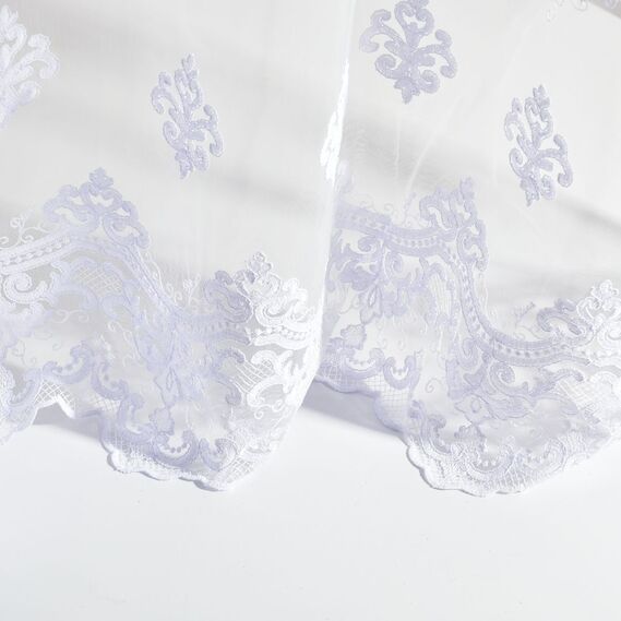 Тюль сітка з вишивкою Мадонна V-beyaz , фото 2 Тюль сітка з вишивкою Мадонна V-beyaz , фото 2