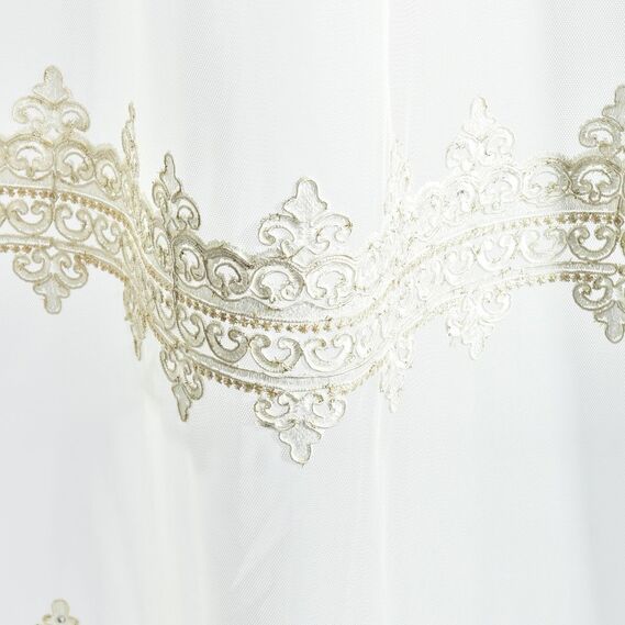 Ткань тюль фатин с вышивкой La Roch V-4 беж, фото 6 Ткань тюль фатин с вышивкой La Roch V-4 беж, фото 6