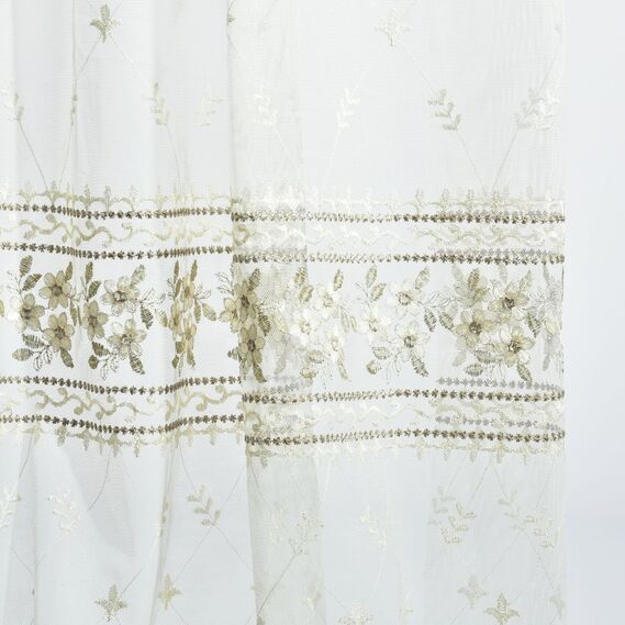 Тюль фатин с вышивкой Марсель V-1 візон, фото 2 Тюль фатин с вышивкой Марсель V-1 візон, фото 2