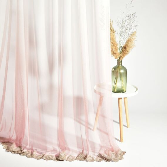 Тюль фатин с вышивкой Дюшес V-816 пудра, фото 1 Тюль фатин с вышивкой Дюшес V-816 пудра, фото 1