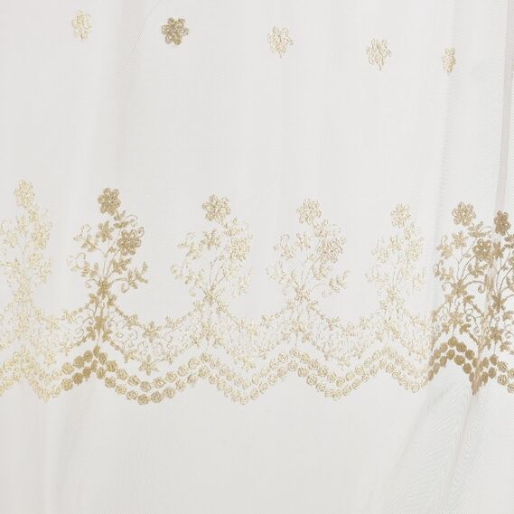 Тюль сетка с вышивкой Марфа V-золото, фото 4