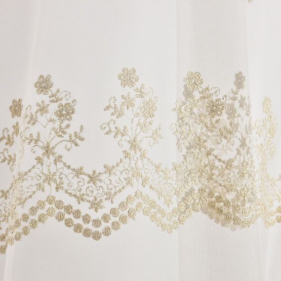 Тюль сетка с вышивкой Марфа V-золото, фото 5 Тюль сетка с вышивкой Марфа V-золото, фото 5