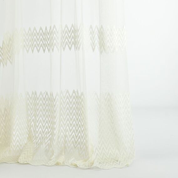 Тюль фатин з вишивкою Зігма V-krem, фото 1 Тюль фатин з вишивкою Зігма V-krem, фото 1