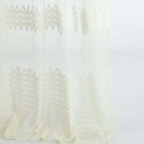 Тюль фатин з вишивкою Зігма V-krem, фото 3 Тюль фатин з вишивкою Зігма V-krem, фото 3