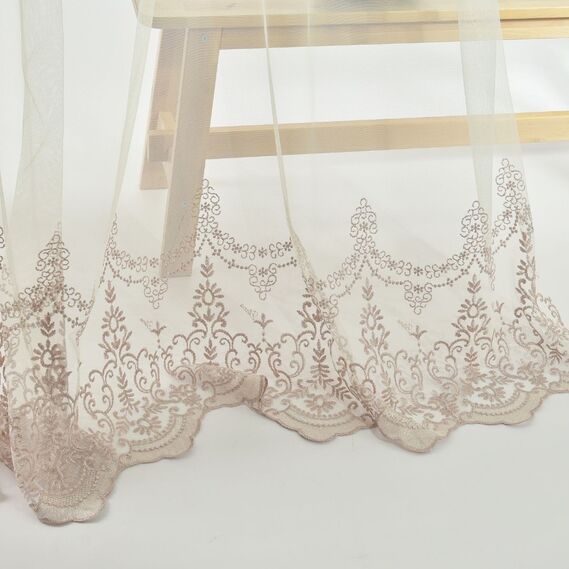 Тюль фатин з вишивкою Дайра V-pudra, фото 7 Тюль фатин з вишивкою Дайра V-pudra, фото 7