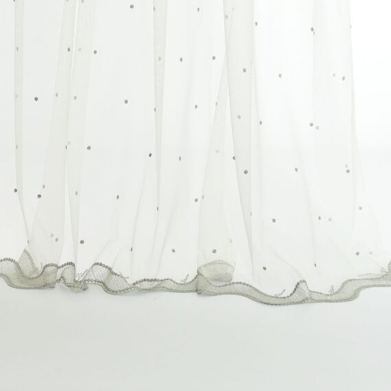 Ткань тюль фатин с вышивкой Nokta V-сіра, фото 5 Ткань тюль фатин с вышивкой Nokta V-сіра, фото 5