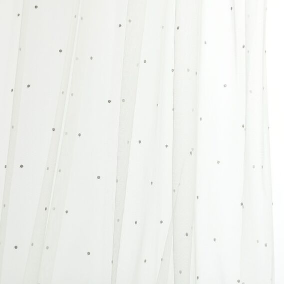 Ткань тюль фатин с вышивкой Nokta V-сіра, фото 6 Ткань тюль фатин с вышивкой Nokta V-сіра, фото 6
