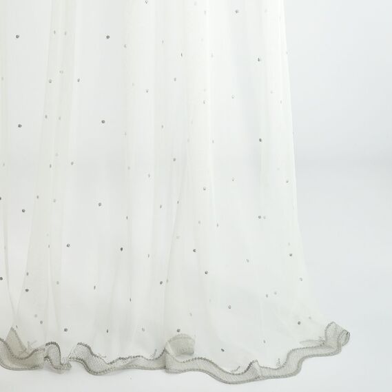 Ткань тюль фатин с вышивкой Nokta V-сіра, фото 7 Ткань тюль фатин с вышивкой Nokta V-сіра, фото 7