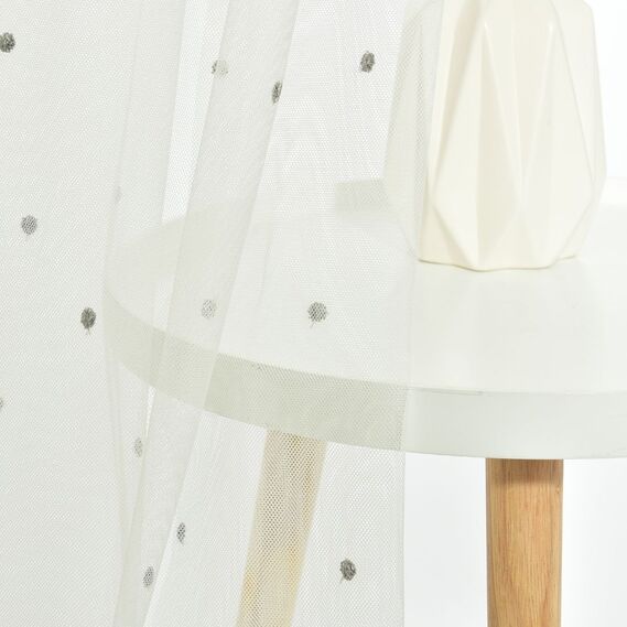 Ткань тюль фатин с вышивкой Nokta V-сіра, фото 9 Ткань тюль фатин с вышивкой Nokta V-сіра, фото 9