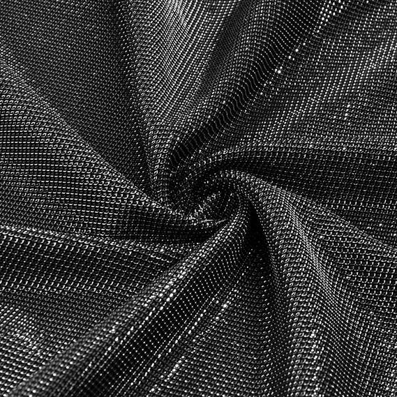 Трикотаж блеск Сенсация срібло на чорному, фото 1