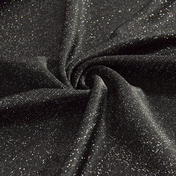 Ткань трикотаж Сильва металлик чорний, фото 1 Ткань трикотаж Сильва металлик чорний, фото 1