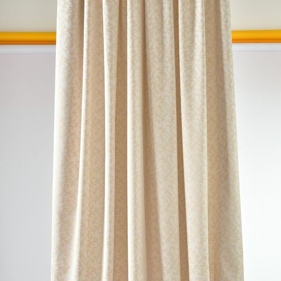 Тканина портьєрна жакардова Gate 01 вензель V-C4309 крем, фото 1 Тканина портьєрна жакардова Gate 01 вензель V-C4309 крем, фото 1