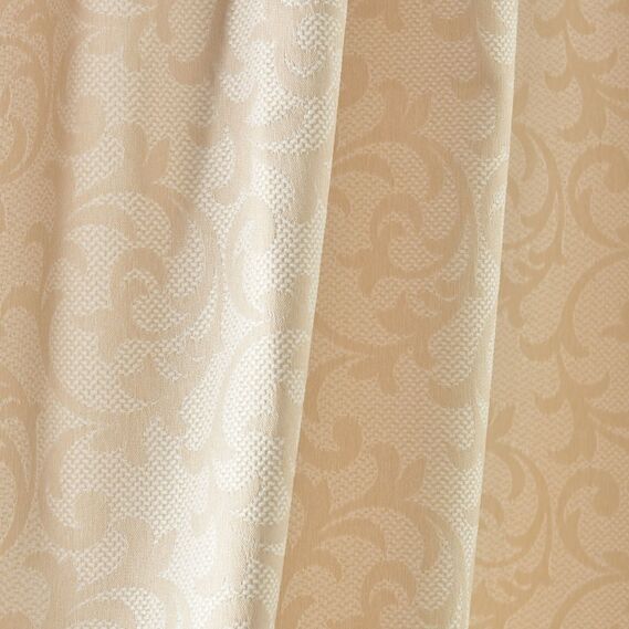 Тканина портьєрна жакардова Gate 01 вензель V-C4309 крем, фото 4