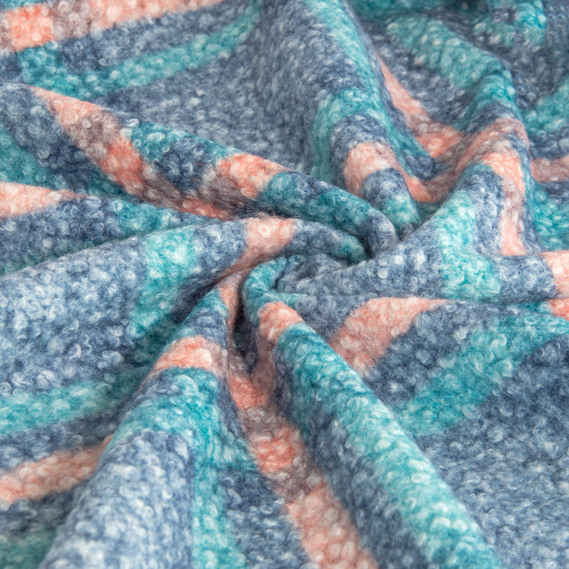 Тканина пальтова Буклє персик денім, фото 1 Тканина пальтова Буклє персик денім, фото 1