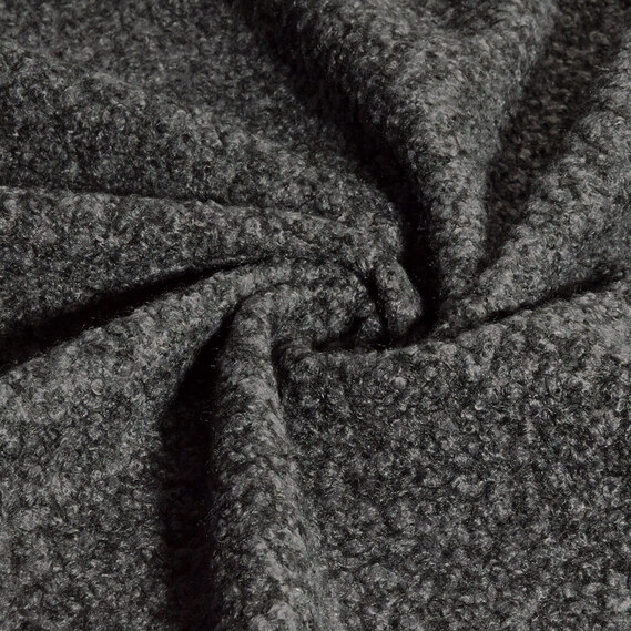Тканина пальтова Букле темно сіра, фото 1 Тканина пальтова Букле темно сіра, фото 1