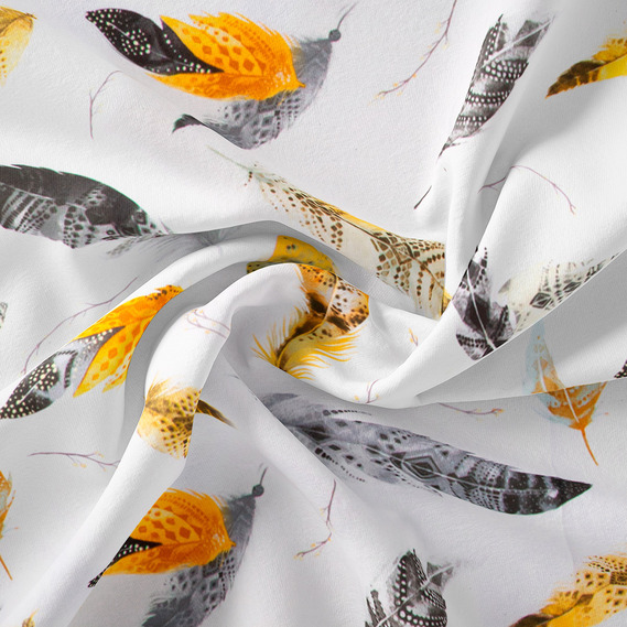 Calico fabric 2.4 Selonya V-24602/6 Перо жовта, фото 4