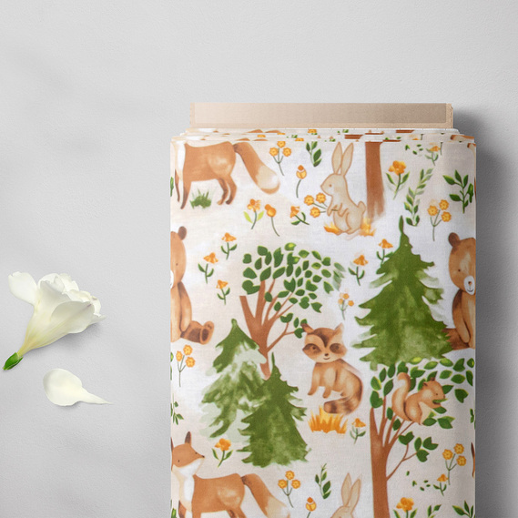 Тканина бязь ранфорс для постільної білизни 2,4 м V-24825/2 Царство звірів сіра, фото 2 Тканина бязь ранфорс для постільної білизни 2,4 м V-24825/2 Царство звірів сіра, фото 2