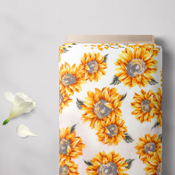 Ткань бязь ранфорс для постельного белья 2,4 м V-24619/11 Соняшник біла, фото 2 Ткань бязь ранфорс для постельного белья 2,4 м V-24619/11 Соняшник біла, фото 2