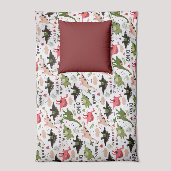 Тканина бязь ранфорс для постільної білизни 2,4 м V-М09012/1 динозаври червоно зелена, фото 3 Тканина бязь ранфорс для постільної білизни 2,4 м V-М09012/1 динозаври червоно зелена, фото 3