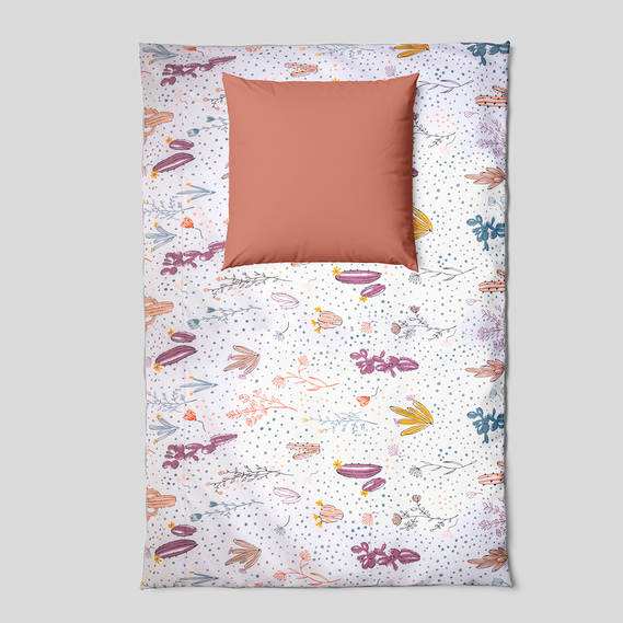 Ткань бязь ранфорс для постельного белья 2,4 м V-М08020/3 Кактуси біла, фото 3