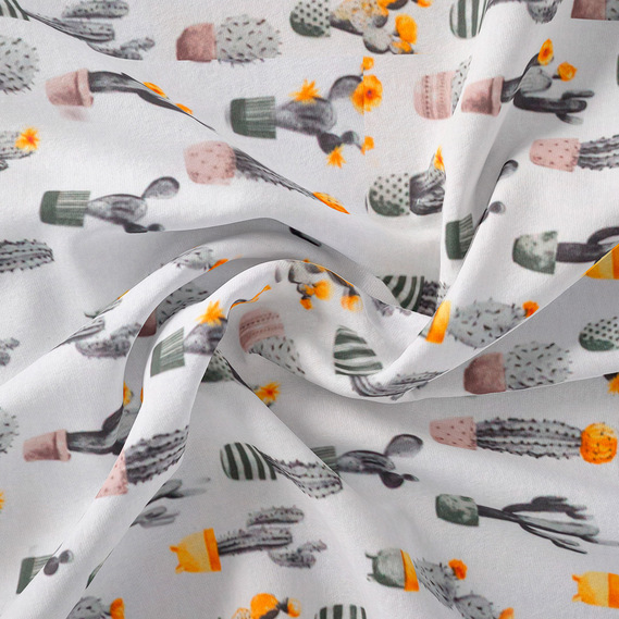 Calico fabric 2.4 Selonya V-24696/4 Кактуси сіра, фото 1